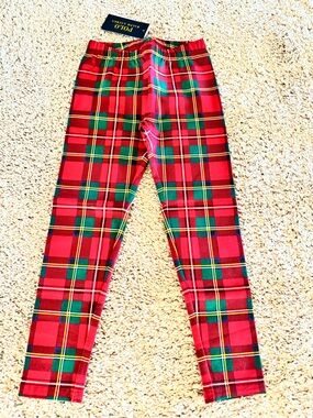 Polo by Ralph Lauren Red and Green Tartan Kids Leggings